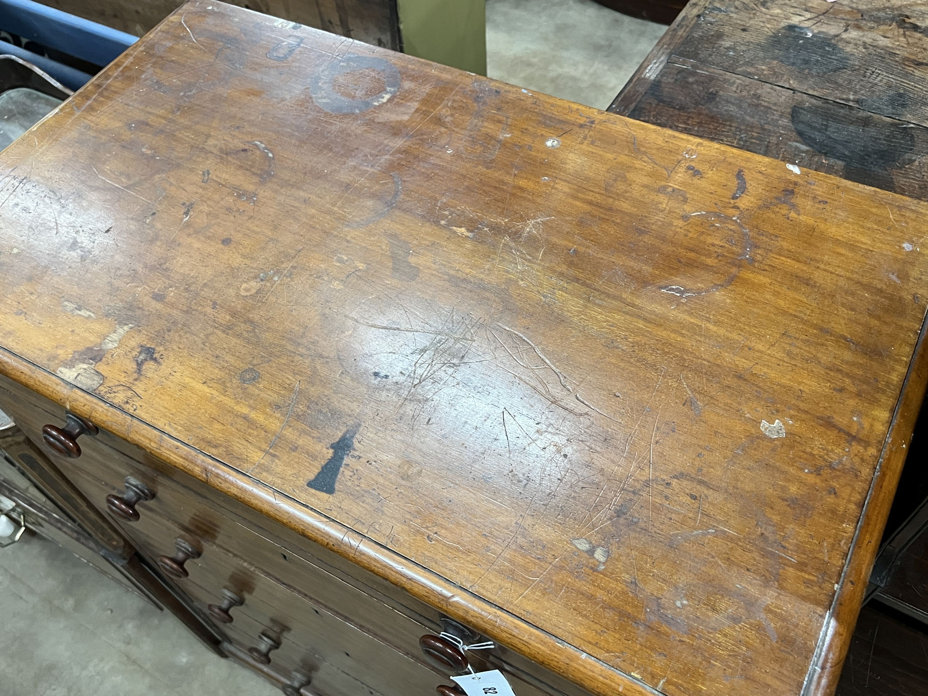 Heal & Son, London, a Victorian mahogany chest of six graduated long drawers, width 76cm, depth 43cm, height 104cm